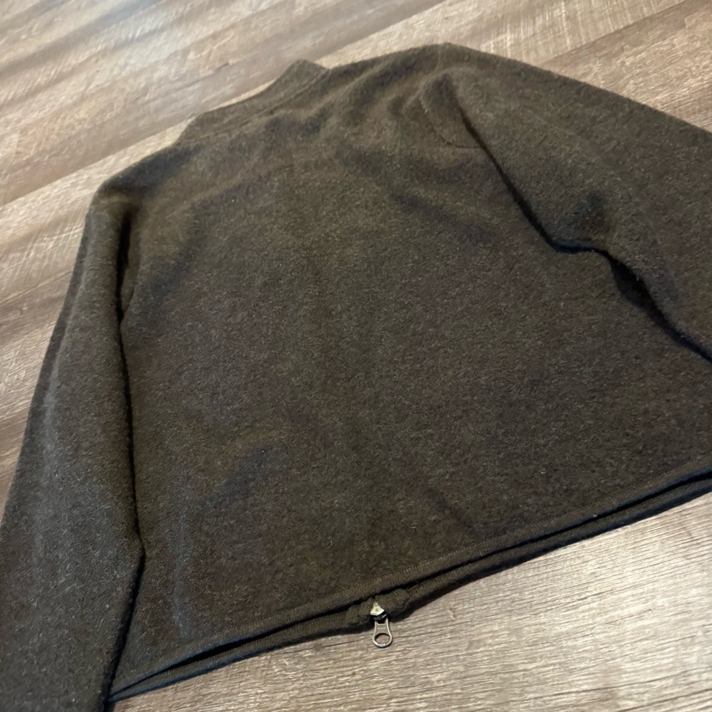 Woolrich Brown Wool Zip Up Cardigan Sweater - Picture 6 of 6